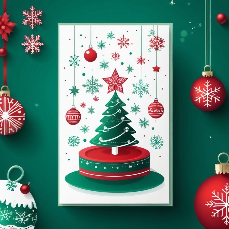 极简风的圣诞甜点卡-14965