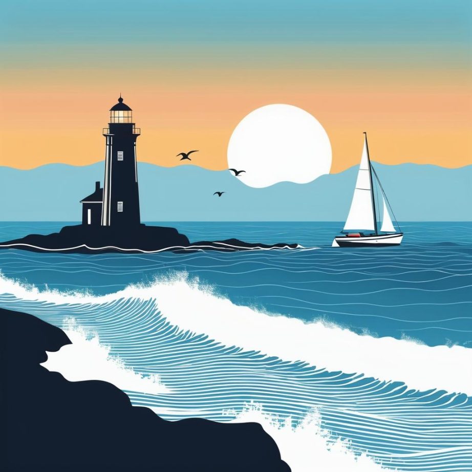 海滨线描艺术-874