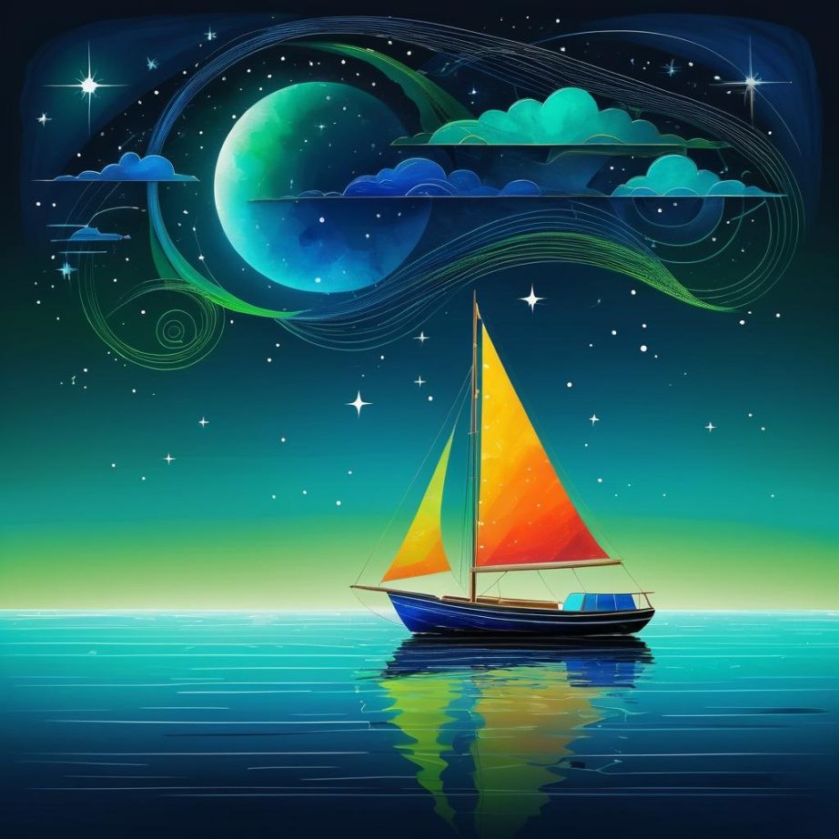 童趣帆船画-18788