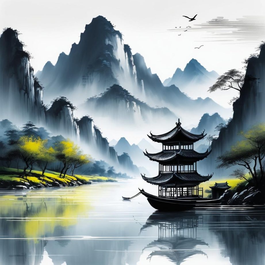 水墨山水的静谧-24040